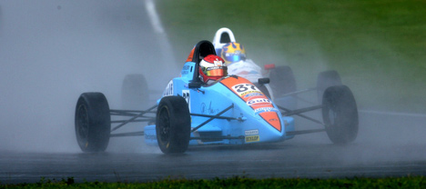Nils K. Vestergaard boltrede sig på det våde underlag på Zandvoort.